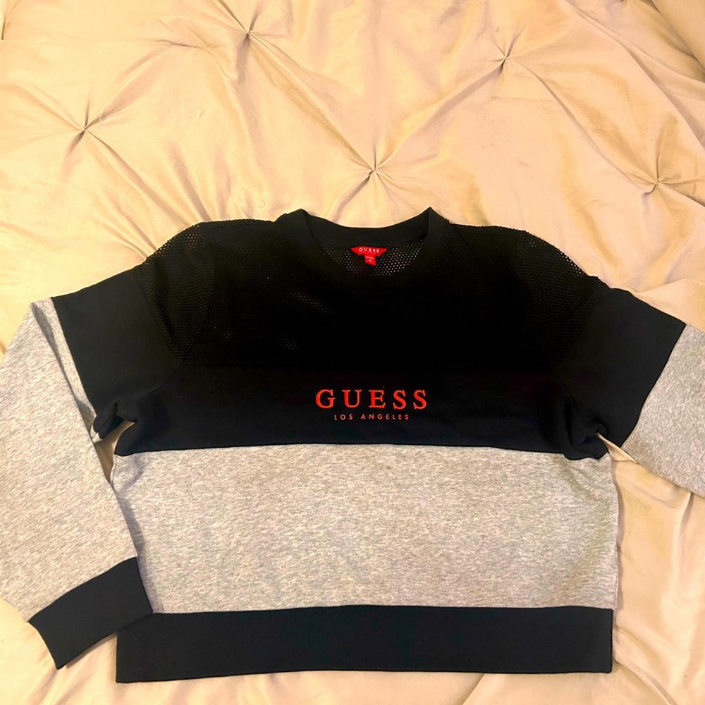 Guess Crop Long Sleeve Sweat Shirt